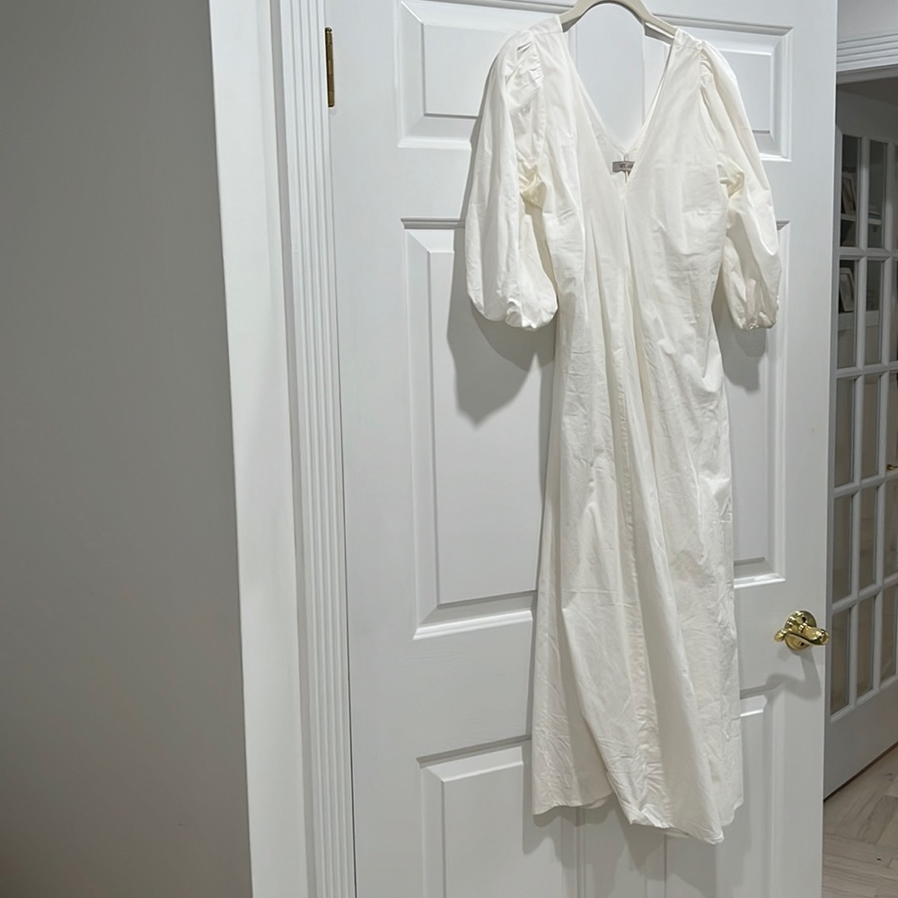 St. Agni Cream puff sleeve dress